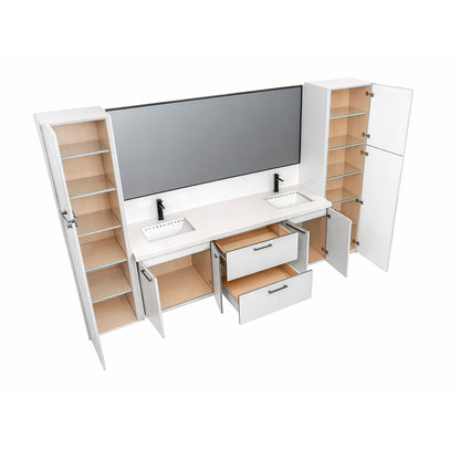 Miami Double Vanity + Linen Cabinet
