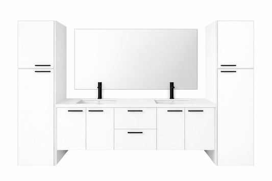 Miami Double Vanity + Linen Cabinet